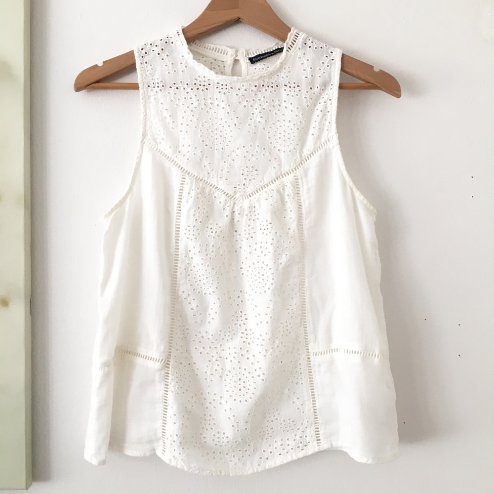 Abercrombie Cotton Eyelet Babydoll Blouse